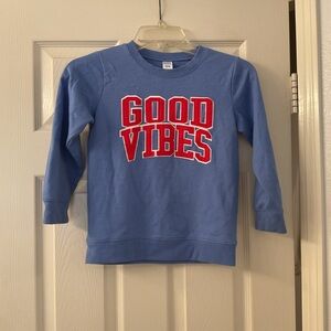 Carter's Blue Sweatshirt with Red Good Vibes Print
